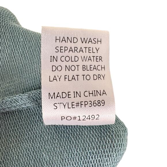 Fate Light Green Elastic Waist Lightweight Ruffled Wide Leg Palazzo Pants Size S - Picture 6 of 6